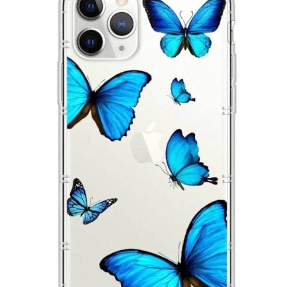 iPhone 11 pro max  and 12 pro max Butterfly Print Clear iPhone Case